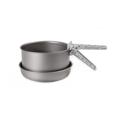 China Ultralight Titanium Pot and Pan Set of Pure Titanium Durable for Outdoor Camping Hiking Backpacking for sale