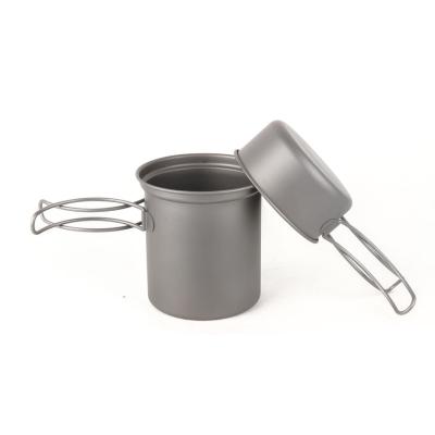 China Camping Lightweight Titanium Cookware Pots Nonstick Pans Hot Sales Outdoor Camping for sale