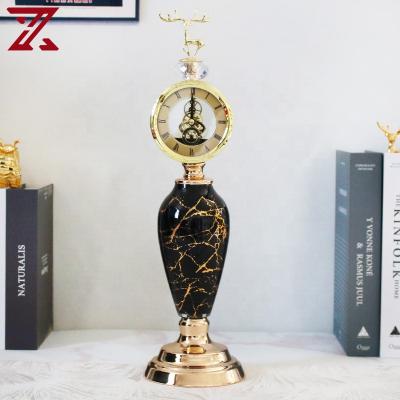 China Wholesale Antique Style Classic Vintage Metal Iron Premium Time Clock Desk For Home Decor Office Table Clock for sale