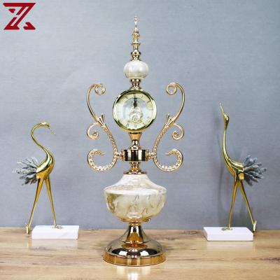 China Wholesale Antique Style Clock Table Metal Desk Clocks Good For Living Room Home Accessories for sale