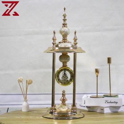 China Factory style luxury home desk table clock ornament living room custom modern antique decoration light for sale