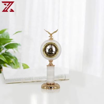 China Retro Decor Antique European Light Clock Style Jade Desk Luxury Clock For Living Room Hotel Decoration for sale