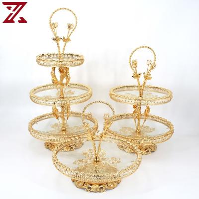 China Luxurly Fruit Vegetable Basket Bowls Gold Elegance Banana Viable Antique Glass Bowls For Dried Fruits for sale