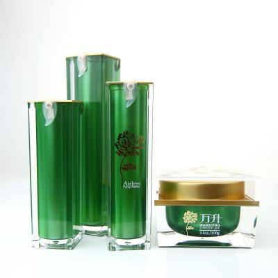 China Skin care cream green color jar luxury acrylic cheap plastic jar cosmetic jar for sale