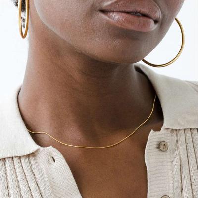 China Thin Snake Bone Clavicle Necklace No Tarnish Necklace Gold Supplier Korean Luxury Lead Free Nickel Free Rose Gold Stainless Steel Africa Necklace For Women for sale