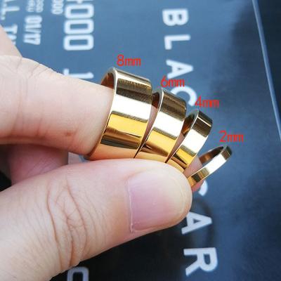 China Factory Made Lead Free Nickel Free Cheap Jewelry Set 2mm 4mm 6mm 8mm 18K Gold Filled Flat Stainless Steel Ring Wedding Band for sale