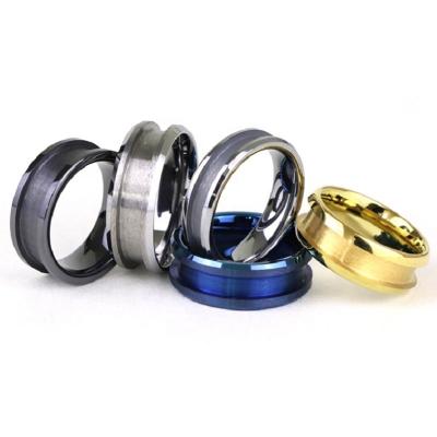 China CLASSIC Custom Factory Directly Made DIY Jewelry 8mm 6mm 4mm Tungsten Carbide Channel Ring Core Blanks For Inlay for sale