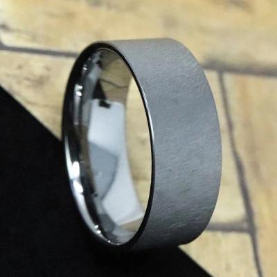 China BOHEMIA Personalized Simple Handmade Flat Silver Comfort Ring Cores Tungsten Carbide 2mm 4mm 6mm 8mm 10mm 12mm for sale