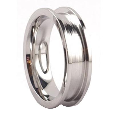 China Wholesale Cute Handcrafted Rings Jewelry Classic Cobalt Chrome Ring Cores With 5mm Channel Blank For Inlay for sale