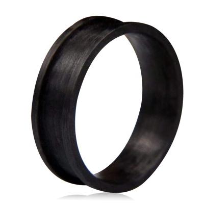 China Pure Fiber 4mm Black Ring Core, Single Channel Hiphop China Suppliers Custom 8mm 6mm Carbon Blanks For Inlay Comfort Fit for sale