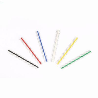 China Lowest Price 1x40P 2.54MM Row Pin Color Header Single Pin BOM Quote Pin Header 2.54 for sale