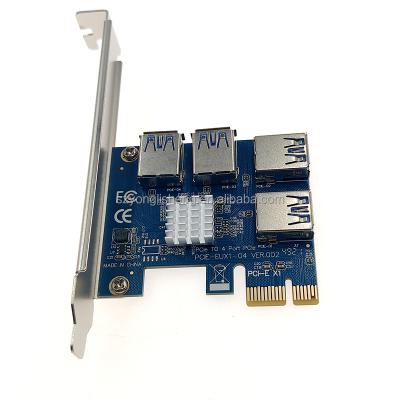 China pcie 1 to 4 external PCI Express 16X Slots Riser Card PCIe 1 to 4 PCI-e USB 3.0 PCI 4 Express Riser Card for sale