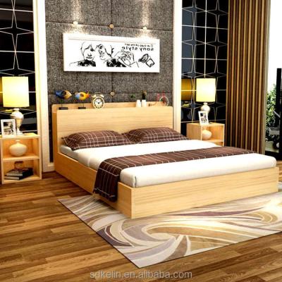 China Comfortable Sack Size Wooden Bed For Bedroom for sale