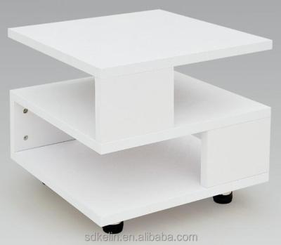 China Contemporary Modern MDF Wheel Single MDF Coffee Table for sale