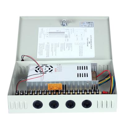 China High Quality Led Strip Low-Profile LED Driver Iron Case 18CH 12V 30A CCTV Power Supply for sale