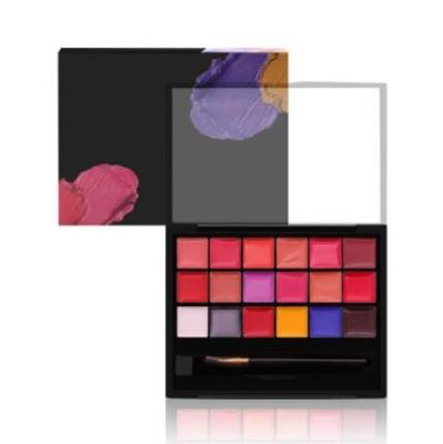 China Matte Palette Lipstick Set 18 Color Makeup Kit Box Lipstick Tray With Multicolor Brush for sale