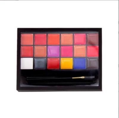 China 18 Colors Multicolor Makeup Kit Box Matte Palette Lipstick Set Lipstick Tray With Brush for sale