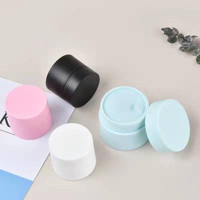 China 5g cosmetic 10g 15g 20g 30g empty cosmetic jar pp frosted double layer face cream jars plastic mask lip scrubs container Sub-package box for sale