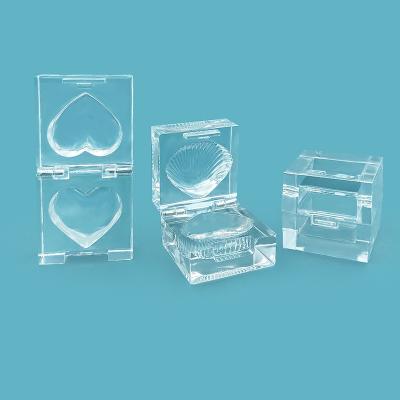 China Custom Logo Cosmetic Private Cube Transparent Empty Blush Highlighter Bar Container for sale