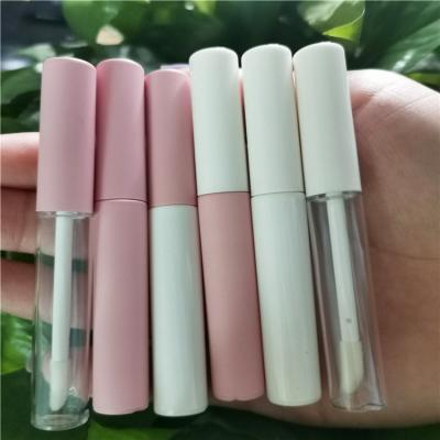 China Clear color cosmetic 5ml without logo with brush mini lip gloss tube in stock for sale