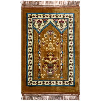 China Newly Designed Washable Classic Prayer Blanket Gift Islamic Prayer Rug Edged Muslim Embossed Non-Slip Prayer Mats for sale