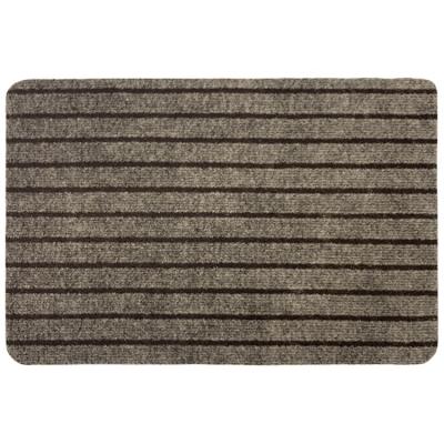 China Washable Outdoor Indoor Floor Mats Polyester Double Striped Grooved Rubber Non-Slip Door Mats Door Mats for sale