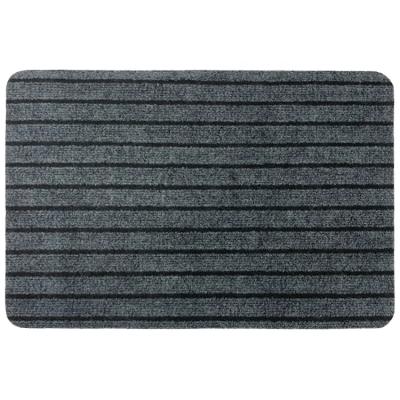 China Washable Polyester Indoor Outdoor Double Stripe Rib Mat Anti Slip Floor Front Entrance Floormat Anti Slip Door Mat for sale