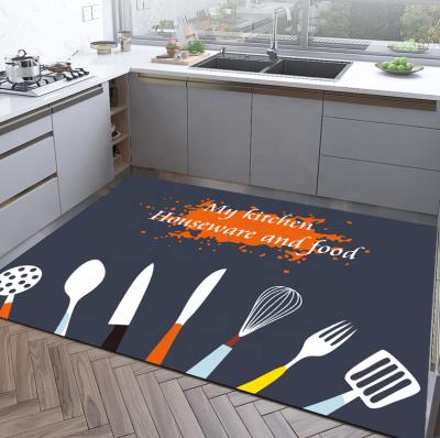 China Household Washable Kitchen Mat Can Be Machine Wash Custom Mat Non-Slip Water-absorbent Plush Floor Cover for sale