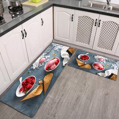 China Washable Kitchen Strip Floor Mat Two Piece Household Absorbent Padded Floor Mat for sale