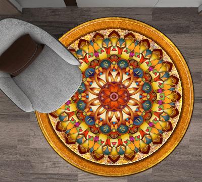 China Washable coffee table room round living room basket rug garden rug computer chair mat hanging carpet for sale