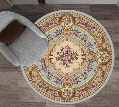 China Washable Can Be Wholesale Customized Bed Side Living Room Velvet Polyester Round Crystal Carpet for sale