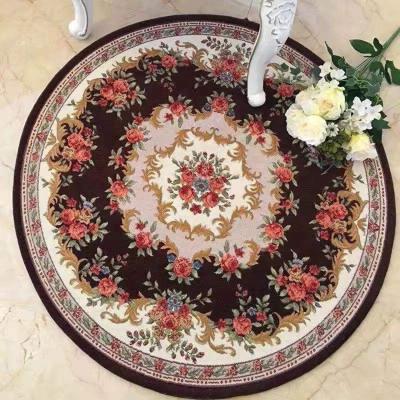 China Wholesale-Washable Popular European Style Jacquard Around Covers Living Room Chair Bedside Non-Slip Home Carpet And Floor Rug for sale