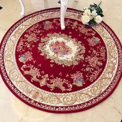 China Wholesale European Style Washable Home Living Room Chair Bedside Window Sill Floor Mat Jacquard Round Non-Slip Mat for sale