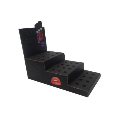 China Custom Logo Makeup Cardboard Display Shelf Shop Counter Rack Table Top Cardboard Cosmetic Counter Display for sale