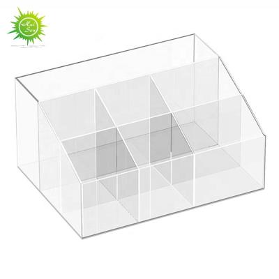 China 7 Compartments Modern Luxury Clear Acrylic Stationery Rack Desk Organizers And Accessories for sale