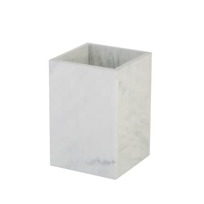 China 100% Eco-friendly Marble Desktop Organizer Stationery Desk Pencil Holder Desktop Acrylic Pen Holders for sale