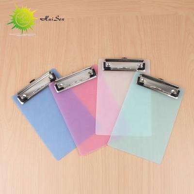 China HUISEN Modern Luxury Custom Multi Colors Metal Clips Clear Acrylic A4 Clipboard for sale