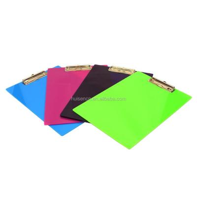 China Custom printed acrylic stationery office HUISEN logo stationery clipboard a4 writing paperboard for sale