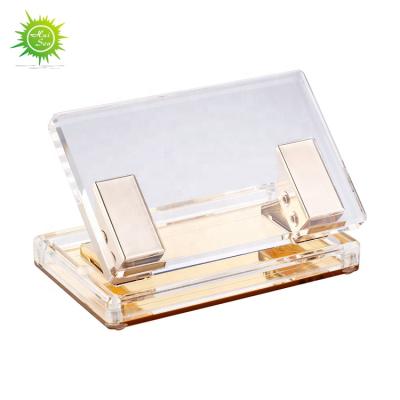 China Modern Elegant Capacity Plastic Gold Foil Acrylic Desk 12 Manual Two Hole Punch For Office for sale