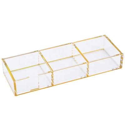 China Modern Stylish Acrylic Storage Desk Accessories Huisen Note Pad Sticky Holder for sale