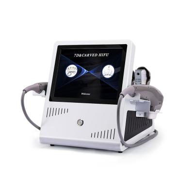 China Skin tightening 2 in 1 portable anti-wrinkle 7D HIFU face lifting machine with 4D HIFU lipo optional for sale