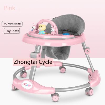 China Canvas Learn To Walk Baby Walker Ride On Car Toy With Toy Plate Toddler Round Activity Baby Walker for sale