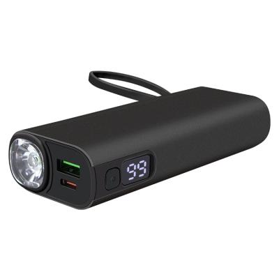 China Fast Charging Support LD New Metal Led Display Portable Mini Power Bank 10000mah Battery With Cable With Flash LED Torch Light for sale