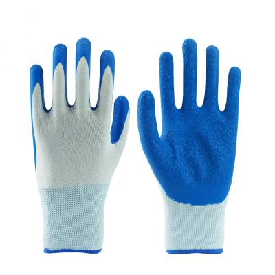 China Polyester Breathable Gloves Non-slip Latex Protective Labor Safety Coated Work Gloves for sale