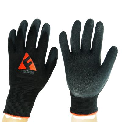 China Anti-Cut/Dustproof/Anti-Static Sandy Nitrile Gloves Safety+ Nylon Knitted NBR Work Gloves Sandy Finished Nitrile Gloves for sale