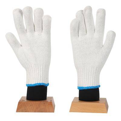 China Breathable High Quality Cotton Knitted Gloves Cheap Durable White Cotton Gloves for sale