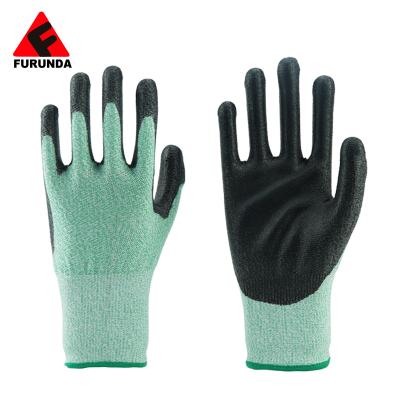 China Oil Resistant HPPE Cut Resistant Gloves Level 5 Pad Nitrile Coating Anti Cut Gloves for sale