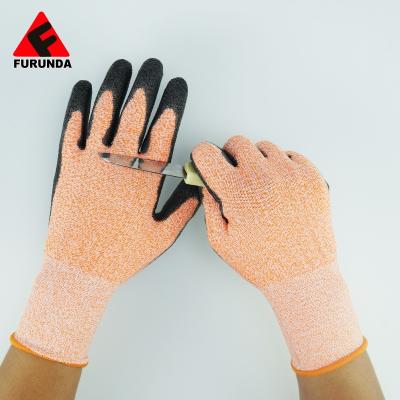 China Oil Resistant High Performance 13 Gauge HPPE Fiberglass PU Palm Safety Work Cut-Resistant Gloves for sale