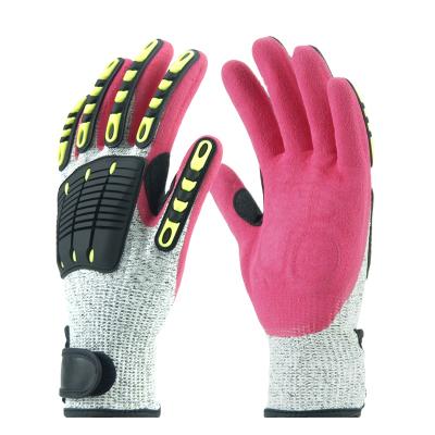 China Customizable Cutting Level 5 HPPE Hand Gardening TPR Protection Work Sandy Nitrile Cut Resistant Heavy Duty Impact Safety Gloves for sale