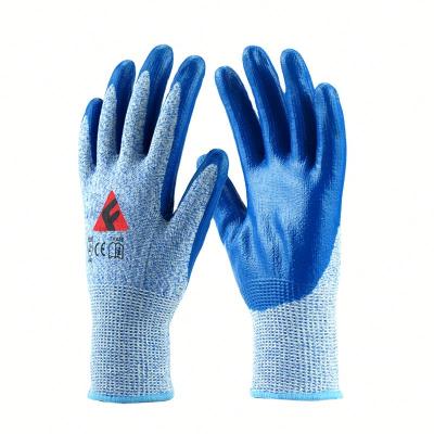 China Comfortable HPPE PU Palm Coated Cut Heavy Duty Anti Cut Labor Safety Work Gloves for sale